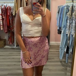 Purple and pink floral skirt